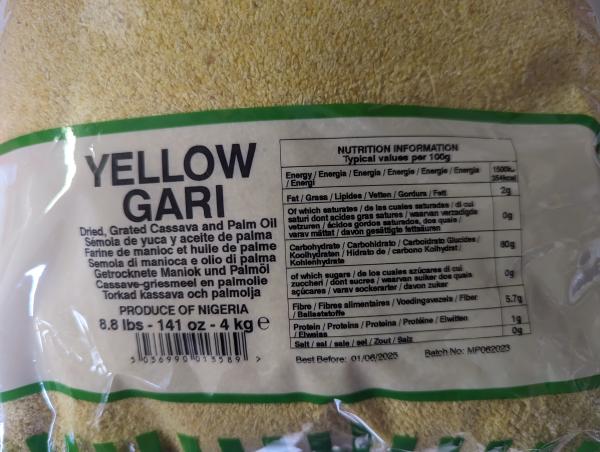 MP Yellow Gari - Maniokmehl 4kg Nettogewicht